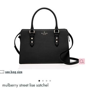 Kate spade Mulberry Street Lise Satchel -Black Leather Purse